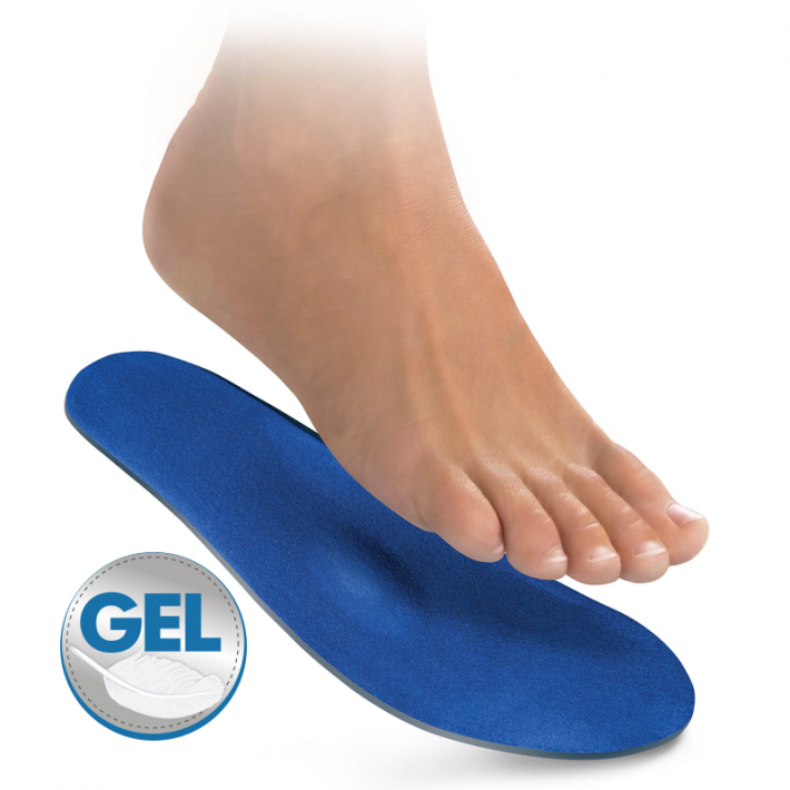 Gel insoles with velour