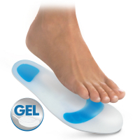 Gel insoles with soft impact areas