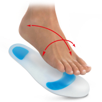 Gel insoles with soft impact areas