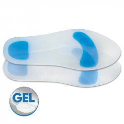 Gel insoles with soft impact areas