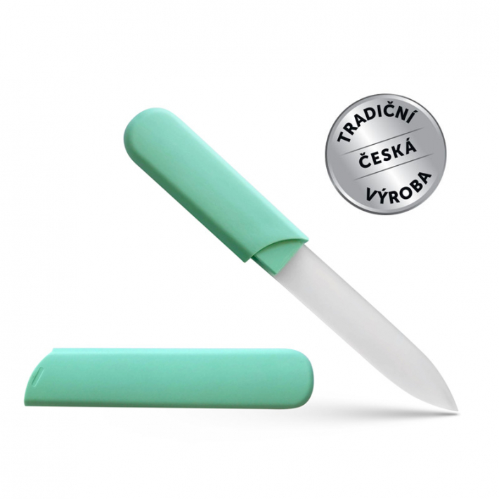 Glass nail file – green – with cover 12,5 cm