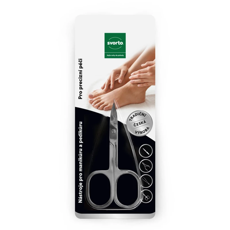 FABCARE curved nail scissors incl. pouch & e-book - innovative  micro-serrations - for fingernails and toenails 