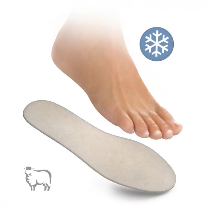 Wool aluminium foil insoles winter