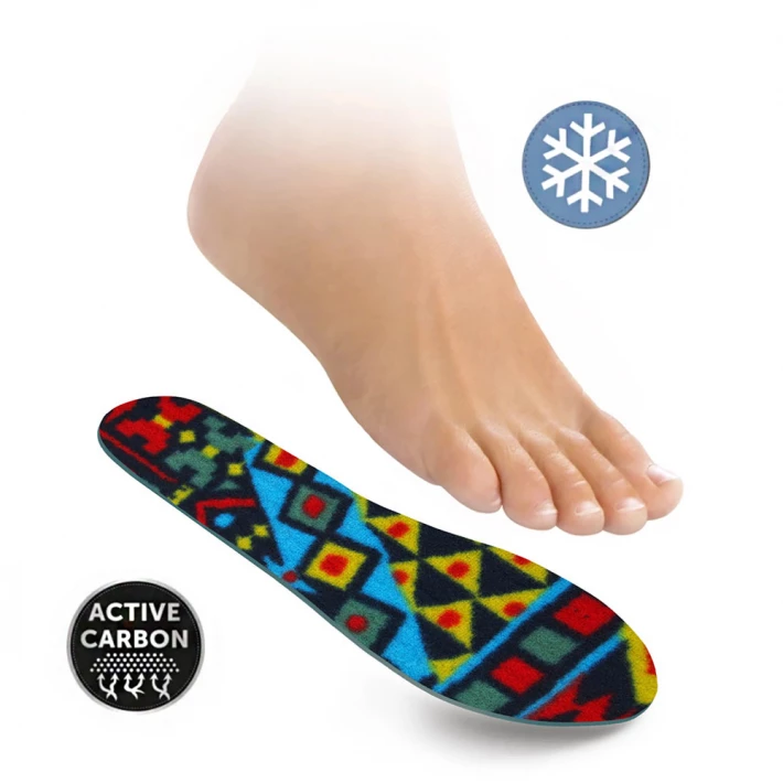 Fleece insoles with activated carbon